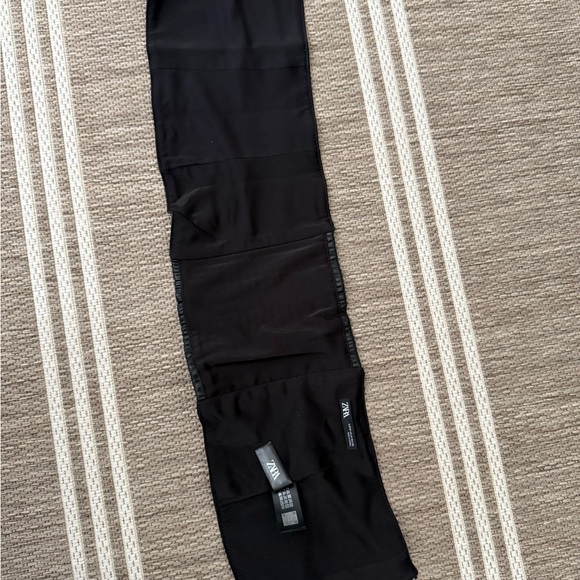 Zara Black Faux Leather Corset Zipper Belt Medium main image 4